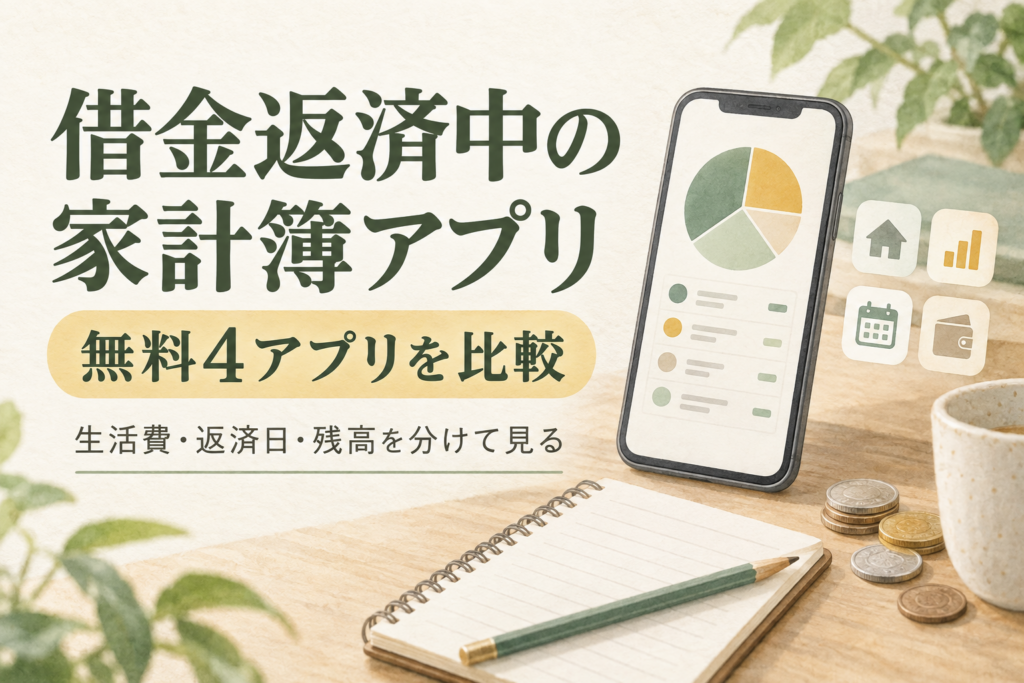 借金返済中の家計簿アプリ。無料4アプリを比較し、生活費・返済日・残高を分けて見る