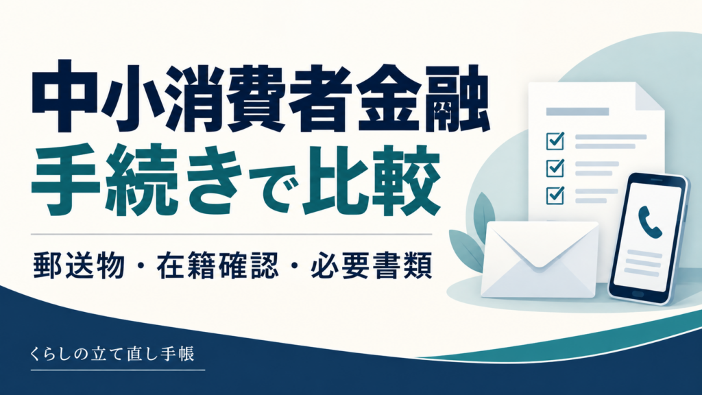 中小消費者金融を郵送物・在籍確認・必要書類から比較